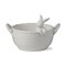 White Bunny Rabbit Pottery Easter Basket Bowl with Handles - Decorative Ceramic Centerpiece, Dishwasher Safe